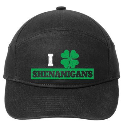 I Clover Shenanigans Funny Irish St Patricks Day Shamrock 7-Panel Snapback Hat