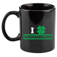 I Clover Shenanigans Funny Irish St Patricks Day Shamrock 11oz C Handle Ceramic Mug