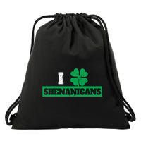 I Clover Shenanigans Funny Irish St Patricks Day Shamrock Drawstring Bag