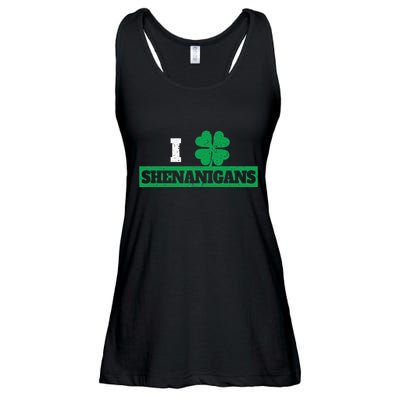 I Clover Shenanigans Funny Irish St Patricks Day Shamrock Ladies Essential Flowy Tank