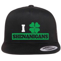 I Clover Shenanigans Funny Irish St Patricks Day Shamrock Flatbill Hat