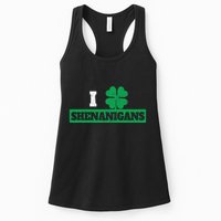 I Clover Shenanigans Funny Irish St Patricks Day Shamrock Womens Tank Top