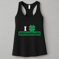 I Clover Shenanigans Funny Irish St Patricks Day Shamrock Womens Tank Top
