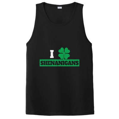 I Clover Shenanigans Funny Irish St Patricks Day Shamrock PosiCharge Competitor Tank