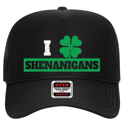 I Clover Shenanigans Funny Irish St Patricks Day Shamrock Trucker Hat
