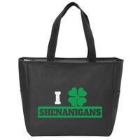 I Clover Shenanigans Funny Irish St Patricks Day Shamrock Zip Tote Bag