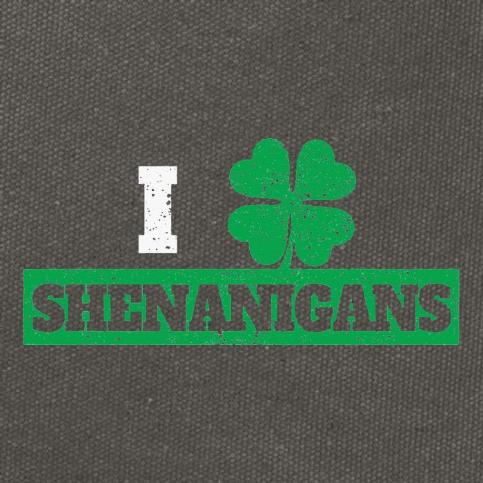 I Clover Shenanigans Funny Irish St Patricks Day Shamrock Cotton Canvas Backpack