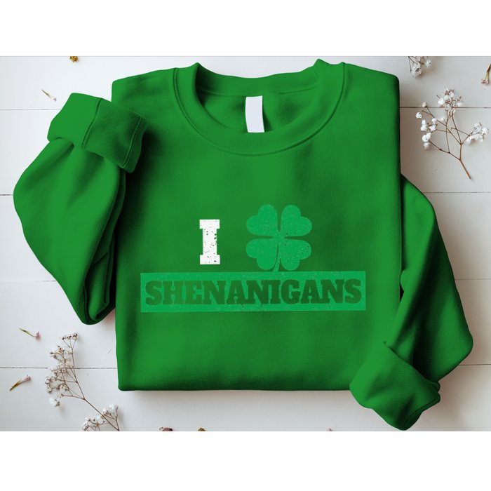 I Clover Shenanigans Funny Irish St Patricks Day Shamrock Sweatshirt
