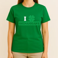 I Clover Shenanigans Funny Irish St Patricks Day Shamrock T-Shirt