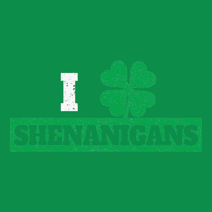 I Clover Shenanigans Funny Irish St Patricks Day Shamrock T-Shirt
