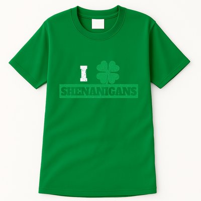 I Clover Shenanigans Funny Irish St Patricks Day Shamrock Tall T-Shirt