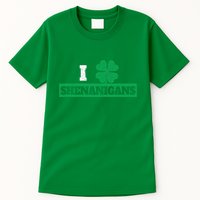 I Clover Shenanigans Funny Irish St Patricks Day Shamrock Tall T-Shirt