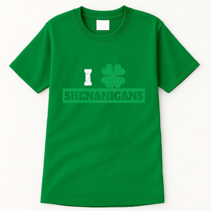 I Clover Shenanigans Funny Irish St Patricks Day Shamrock Tall T-Shirt