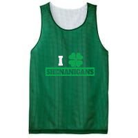 I Clover Shenanigans Funny Irish St Patricks Day Shamrock Mesh Reversible Basketball Jersey Tank
