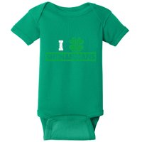 I Clover Shenanigans Funny Irish St Patricks Day Shamrock Baby Bodysuit