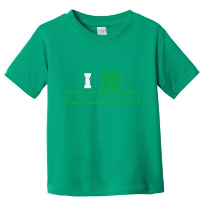 I Clover Shenanigans Funny Irish St Patricks Day Shamrock Toddler T-Shirt