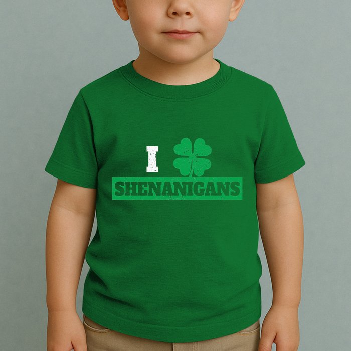 I Clover Shenanigans Funny Irish St Patricks Day Shamrock Toddler T-Shirt