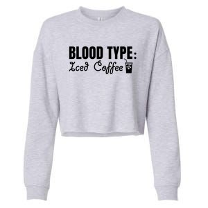 Iced Caffeine S Lovers Nurse Funny Iced Coffee Addict Gift Cropped Pullover Crew