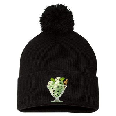 Ice Cream Softball & Baseball Pom Pom 12in Knit Beanie