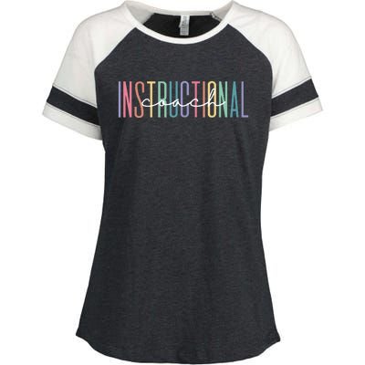 Instructional Coach School Cute Academic Specialist Teacher Enza Ladies Jersey Colorblock Tee