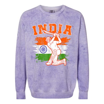 India Cricket Supporters Jersey | Indian Cricket Fans Colorblast Crewneck Sweatshirt