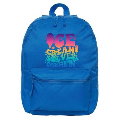 Ice Cream Solves Everything For National Ice Cream Day Gift 16 in Basic Backpack
