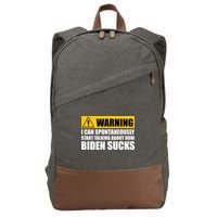 I Can Spontaneously Start Talking About How Biden Sucks Cotton Canvas Backpack