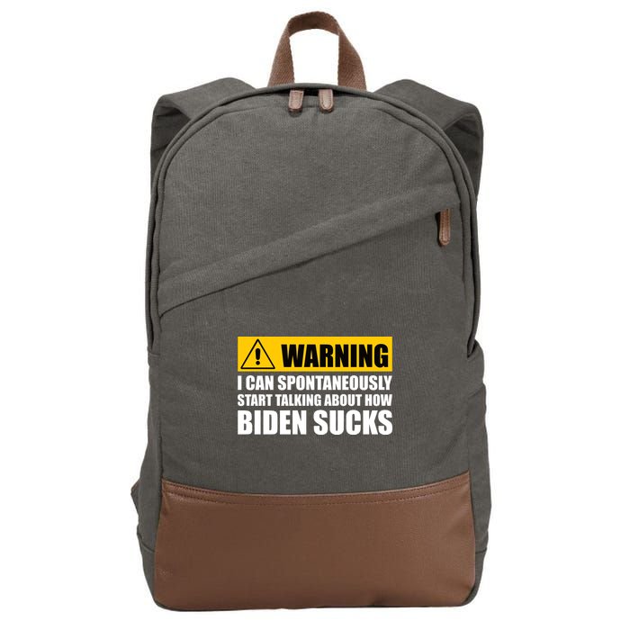 I Can Spontaneously Start Talking About How Biden Sucks Cotton Canvas Backpack
