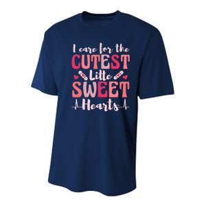 I Care Sweet Hearts Retro Groovy Valentines Day For Nurse Youth Performance Sprint T-Shirt