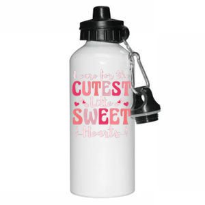 I Care Sweet Hearts Retro Groovy Valentines Day For Nurse Aluminum Water Bottle