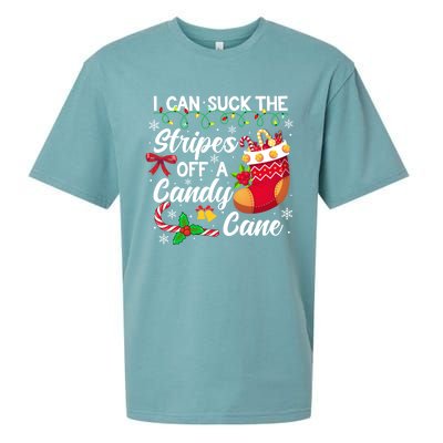 I Can Suck The Stripes Off A Candy Cane Christmas Naughty Gift Sueded Cloud Jersey T-Shirt