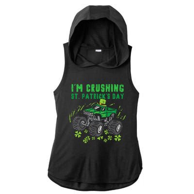 Im Crushing St Patricks Day Monster Truck Ladies PosiCharge Tri-Blend Wicking Draft Hoodie Tank