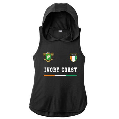 Ivory Coast Sportsoccer Jersey Flag Football Ladies PosiCharge Tri-Blend Wicking Draft Hoodie Tank