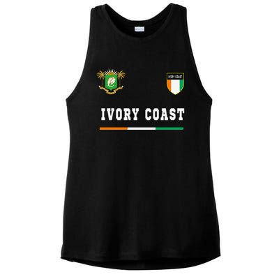 Ivory Coast Sportsoccer Jersey Flag Football Ladies PosiCharge Tri-Blend Wicking Tank