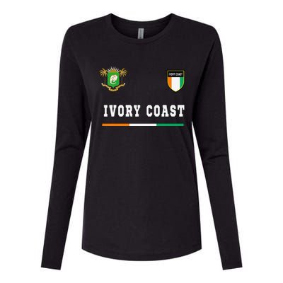 Ivory Coast Sportsoccer Jersey Flag Football Womens Cotton Relaxed Long Sleeve T-Shirt