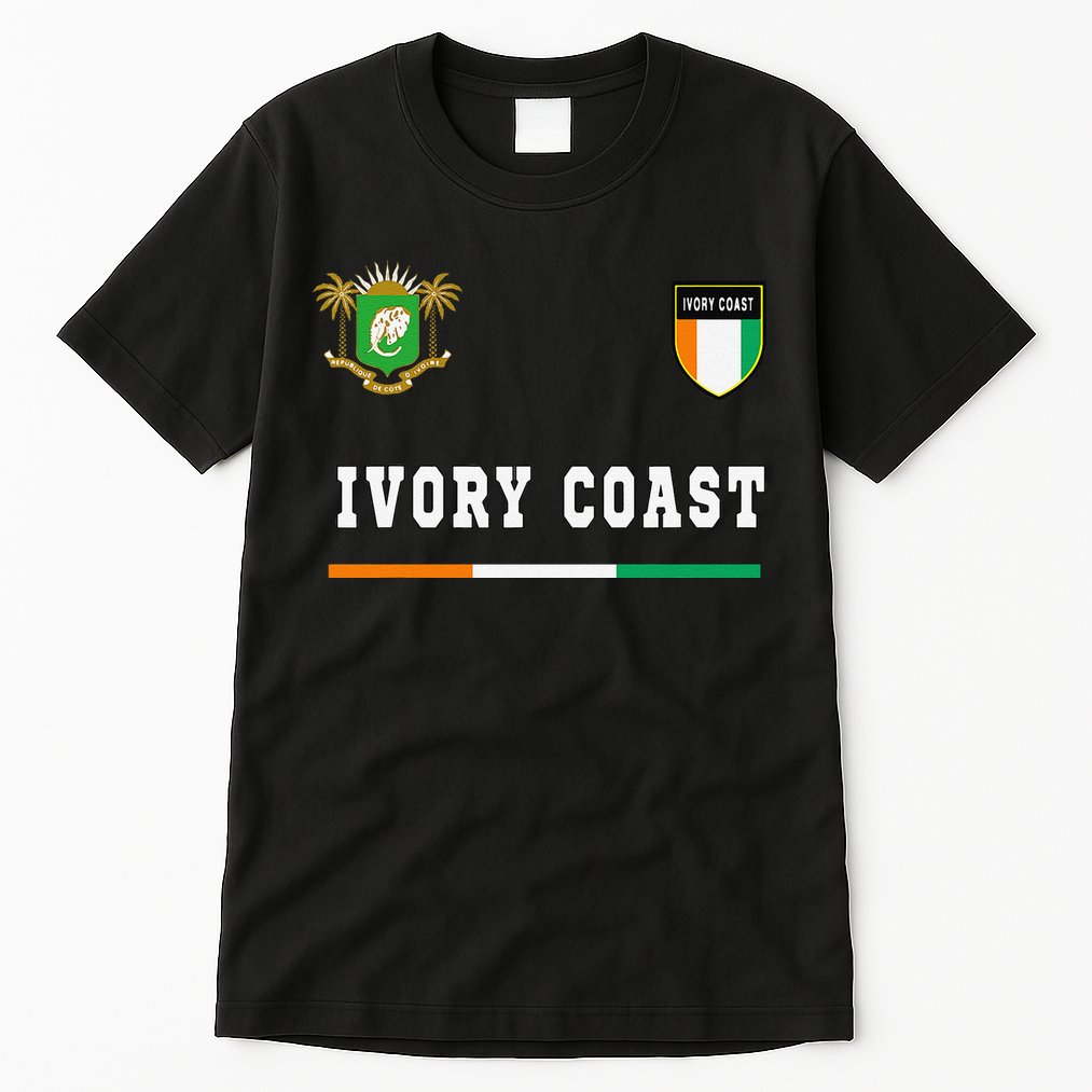 Ivory Coast Sportsoccer Jersey Flag Football Tall T-Shirt