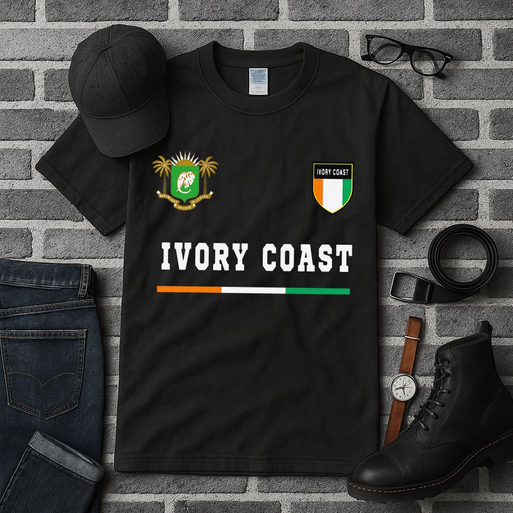 Ivory Coast Sportsoccer Jersey Flag Football Tall T-Shirt