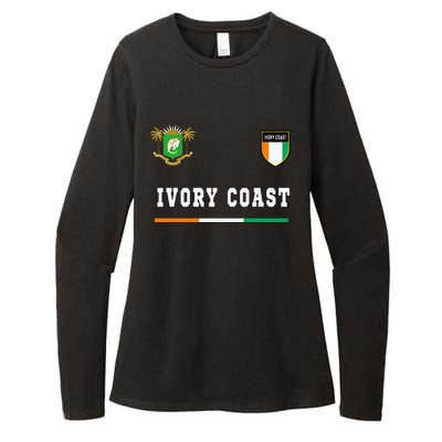 Ivory Coast Sportsoccer Jersey Flag Football Womens CVC Long Sleeve Shirt