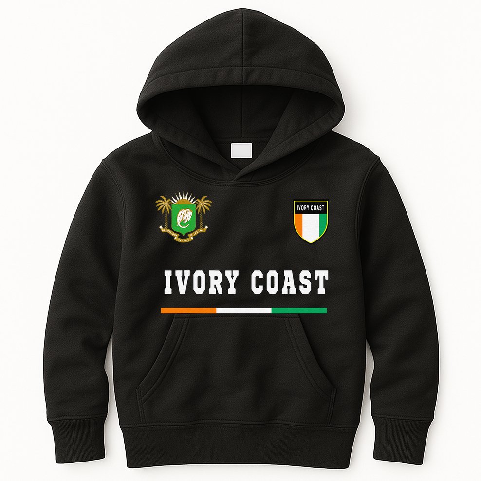 Ivory Coast Sportsoccer Jersey Flag Football Kids Hoodie