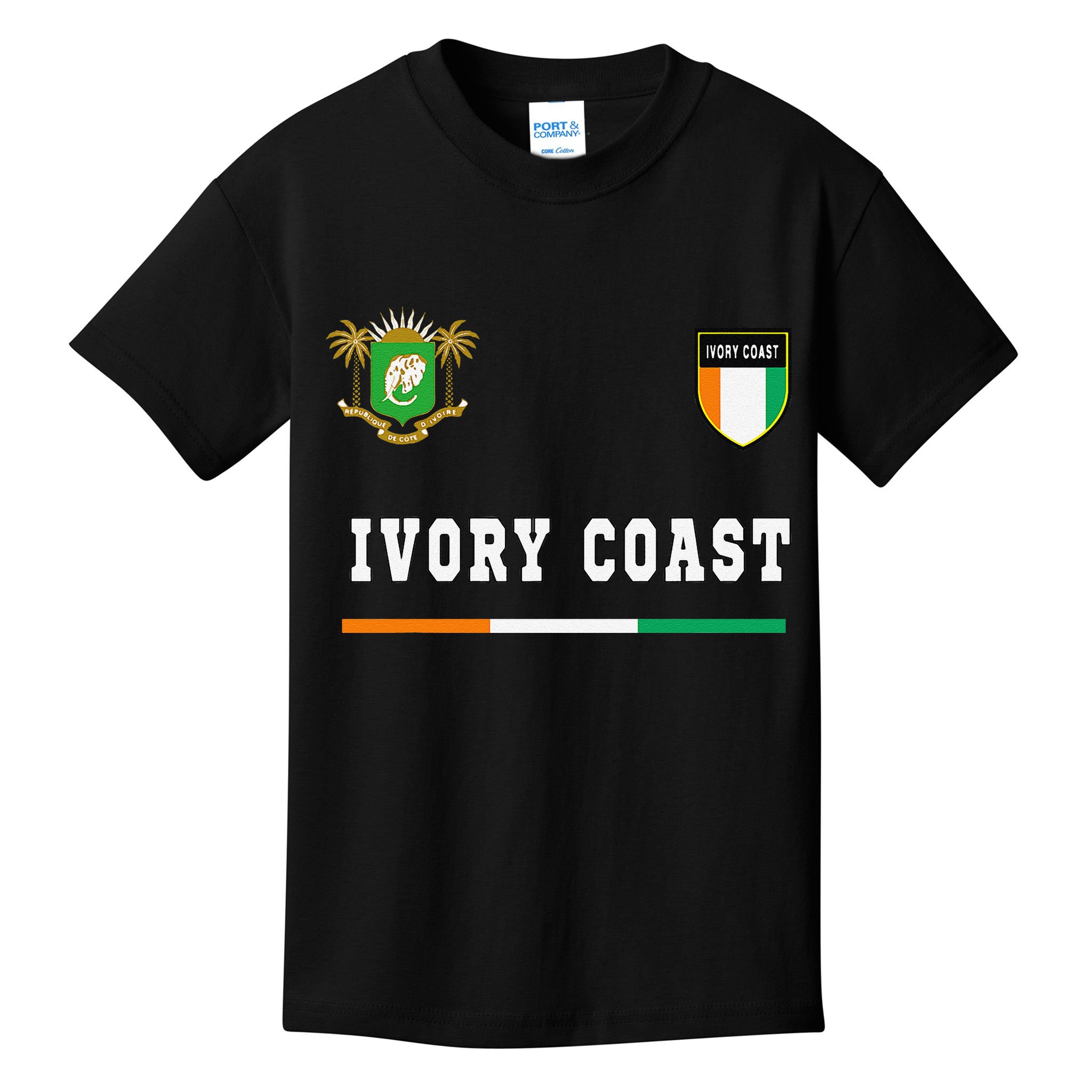 Ivory Coast Sportsoccer Jersey Flag Football Kids T-Shirt