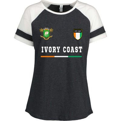 Ivory Coast Sportsoccer Jersey Flag Football Enza Ladies Jersey Colorblock Tee