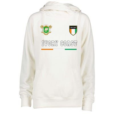 Ivory Coast Sportsoccer Jersey Flag Football Womens Funnel Neck Pullover Hood