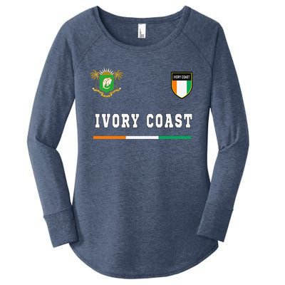 Ivory Coast Sportsoccer Jersey Flag Football Women's Perfect Tri Tunic Long Sleeve Shirt