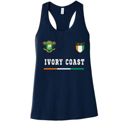 Ivory Coast Sportsoccer Jersey Flag Football Women's Racerback Tank