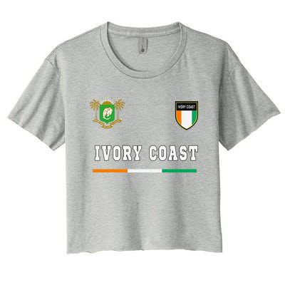 Ivory Coast Sportsoccer Jersey Flag Football Women's Crop Top Tee