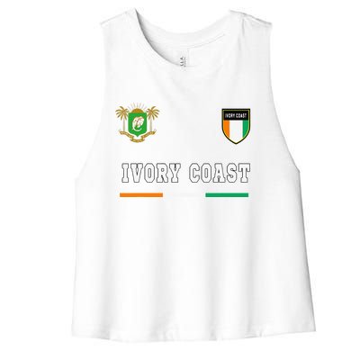 Ivory Coast Sportsoccer Jersey Flag Football Women's Racerback Cropped Tank