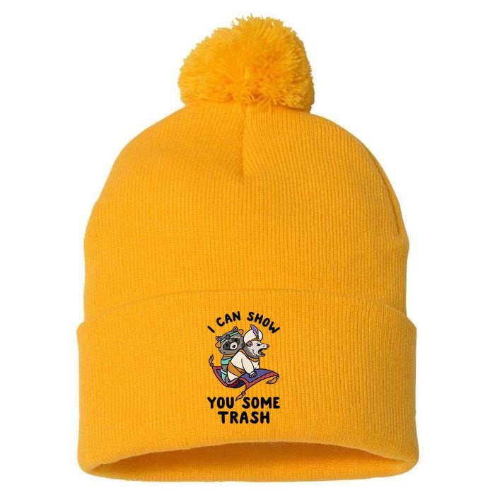 I Can Show You Some Trash, Funny Raccoon And Possum Pom Pom 12in Knit Beanie
