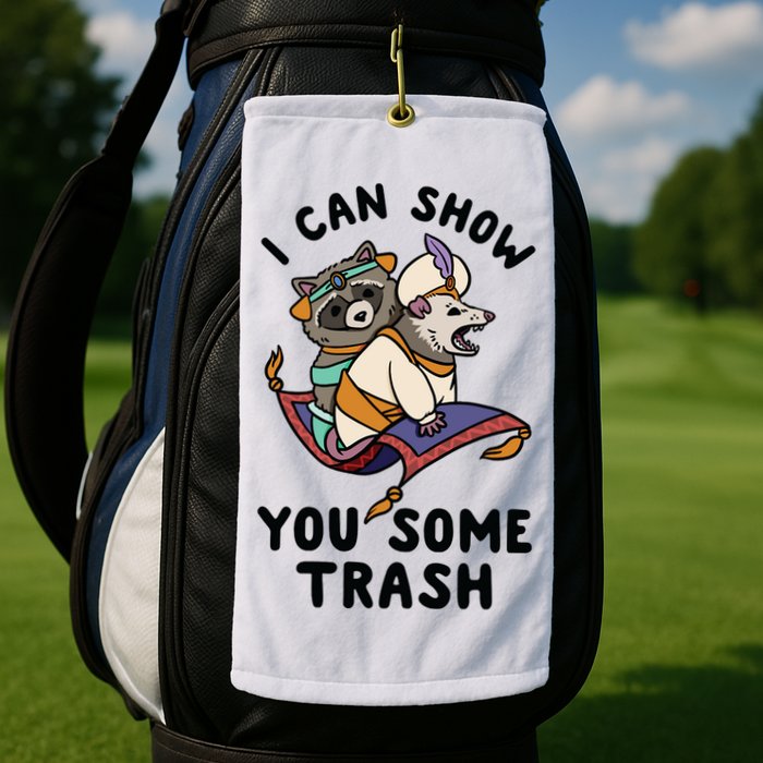 I Can Show You Some Trash, Funny Raccoon And Possum Golf Towel