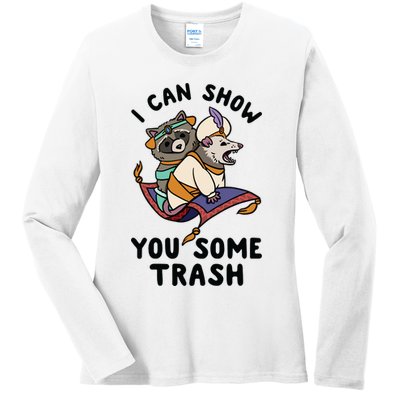 I Can Show You Some Trash, Funny Raccoon And Possum Ladies Long Sleeve Shirt