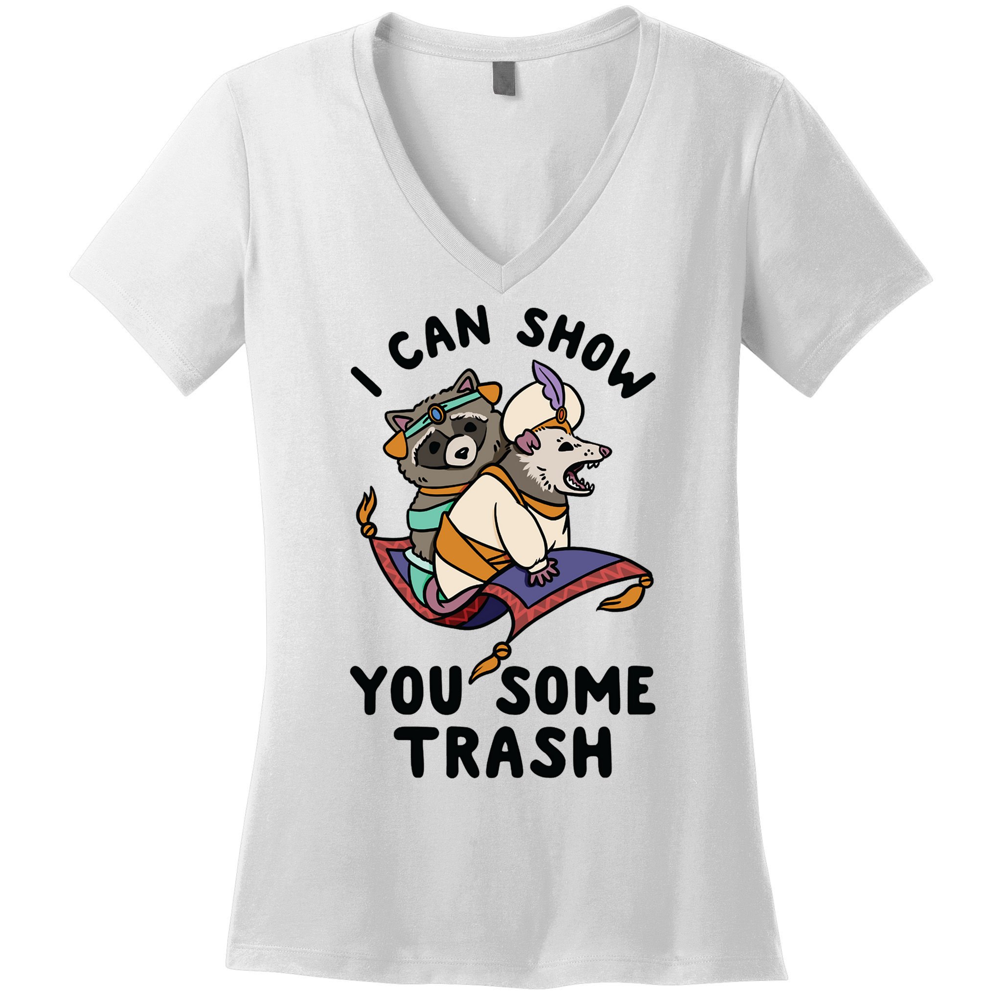 I Can Show You Some Trash, Funny Raccoon And Possum Women's V-Neck T-Shirt